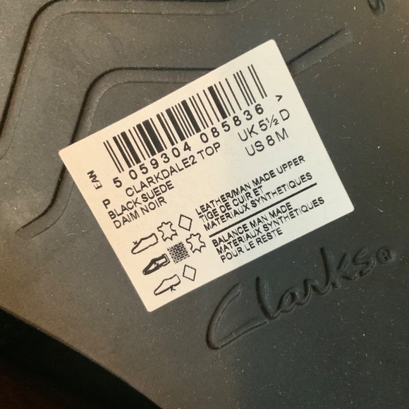 Clarks Women's Clarkdale 2 Top Black Suede Wedged Bootie Chelsea Ankle Boots 8 - Picture 8 of 9